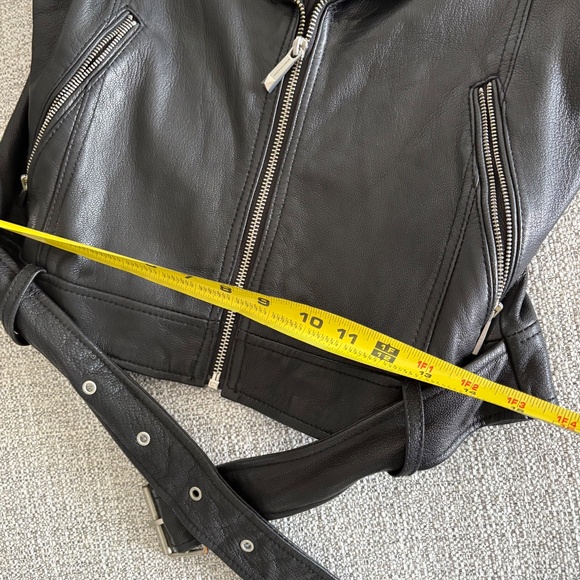 BCBG MaxAzria Womens Classic Moto Biker Leather Black Jacket orig. $598 MED. - Picture 6 of 15